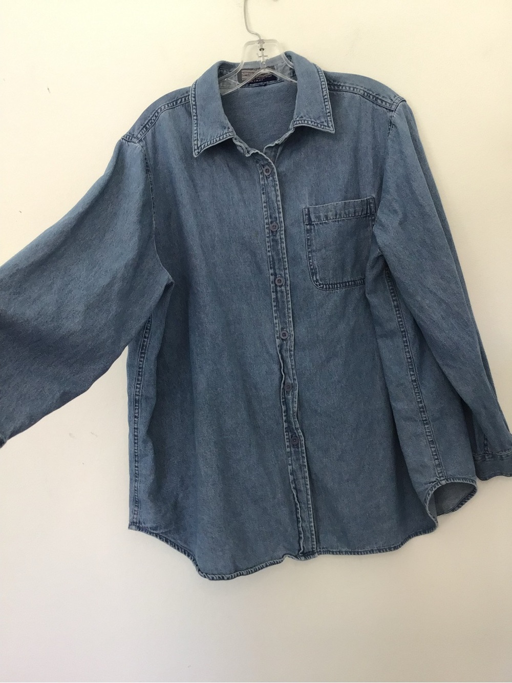 Newton Trading Co Denim Button Up Shirt Women’s Chambray Long Sleeve Top XL - Picture 2 of 5